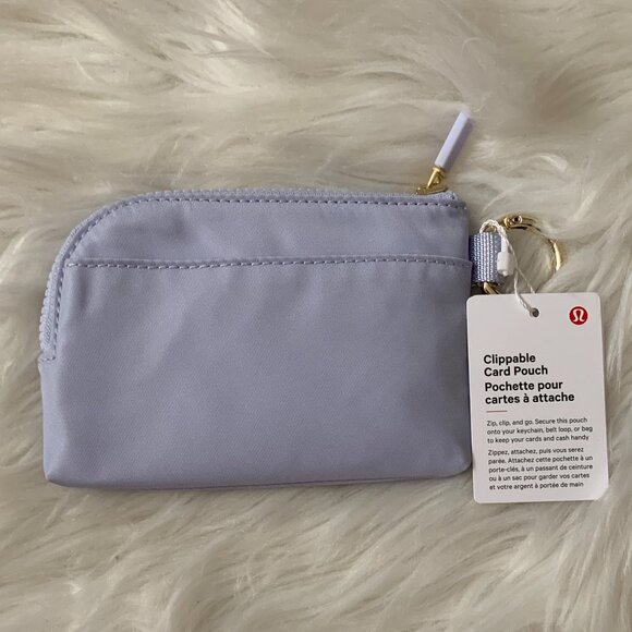 LULULEMON Card Pouch, Case & Keychain SET in Serene Blue/Dusty Lilac - Picture 7 of 8